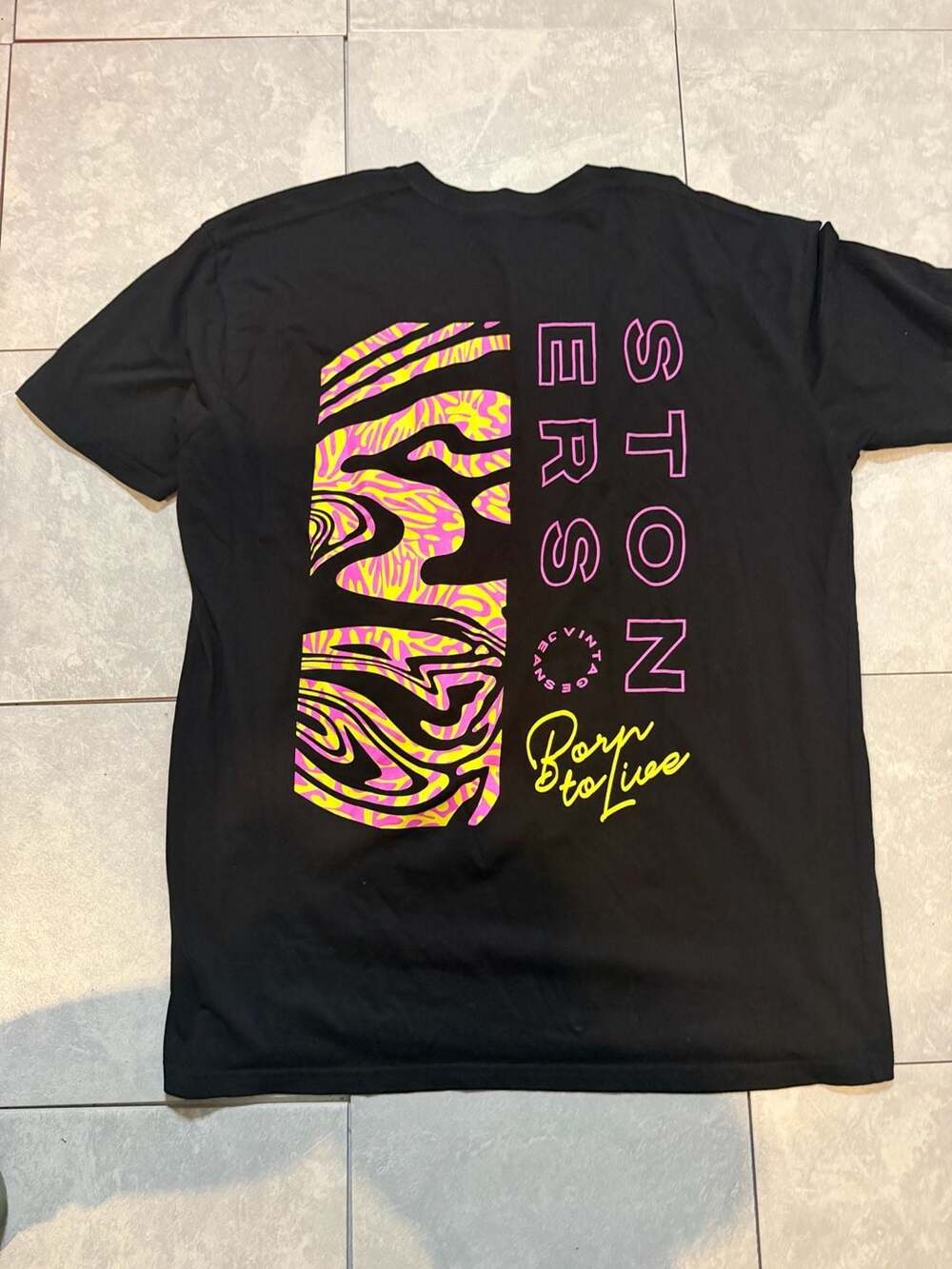 Stoners Vintage Jeans Born to Live Graphic T-Shirt Size X-Large Black